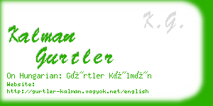 kalman gurtler business card